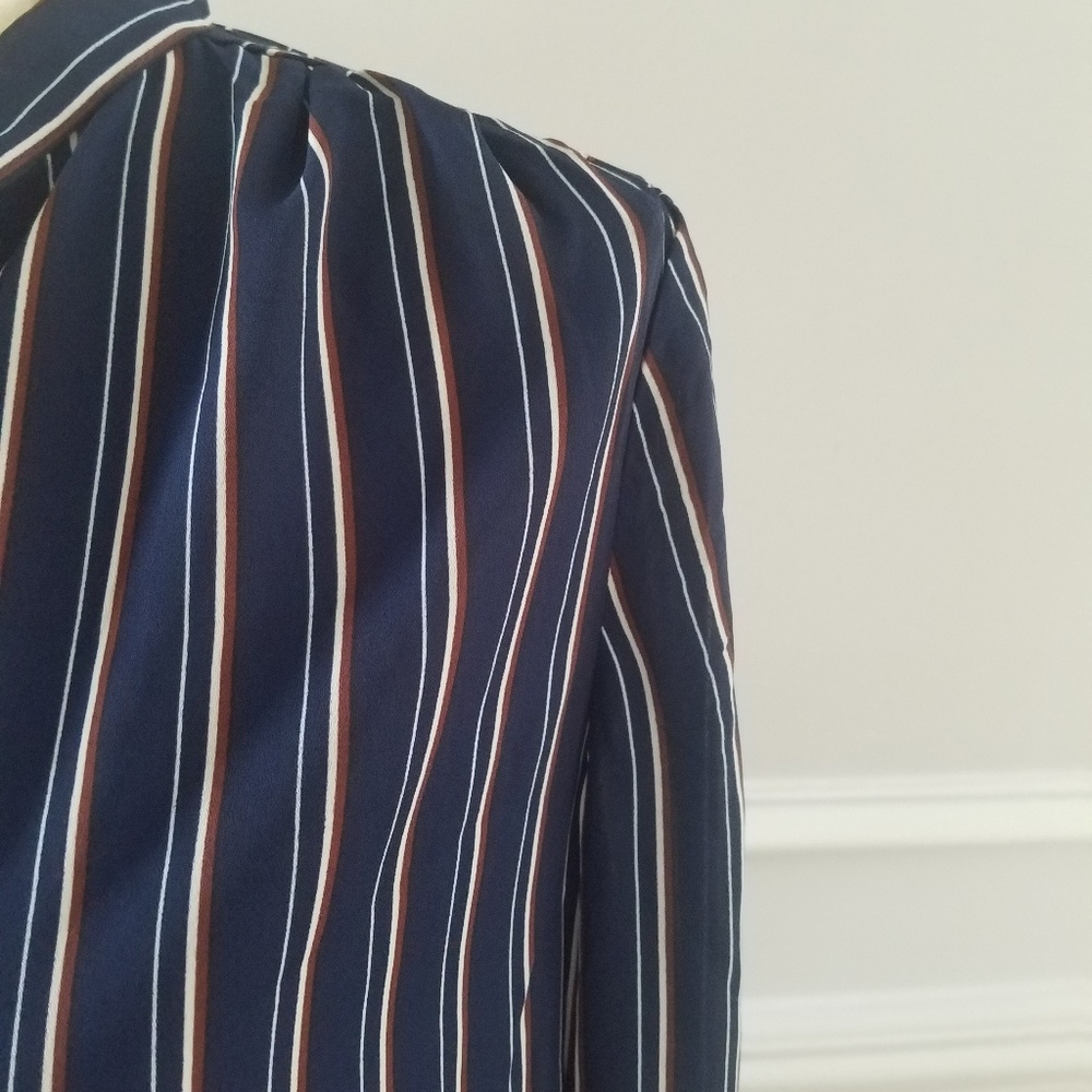 Stripped blue Multicolored long sleeve blouse - Picture 3 of 5